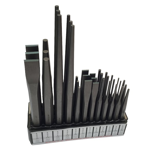 Wilde 36-PIECE PUNCH & CHISEL DISPLAY BOARD - 12 SKUs, 3 EACH K312.NP/DB - main